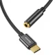 Baseus USB-C uz 3.5 mm AUX MiniJack Adapteris Kabelis Vads, Melns | Baseus USB-C to 3.5 mm Female Adapter