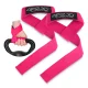 4Fizjo Deadlift Straps treniņu siksnas vilkmei, rozā