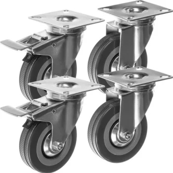 Grozāmi mēbeļu riteņi Malatec 22537, 75 mm, 4 gab., ar bremzēm, līdz 220 kg