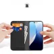 Dux Ducis iPhone 16 Pro atverams ādas vāciņš maciņš-grāmatiņa Hivo ar RFID aizsardzību, melns