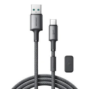 Joyroom S-A50 USB-A uz USB-C kabelis ar magnētisko organizatoru, 3A, 1.2m, pelēks
