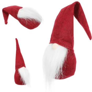 Stāvošs Ziemassvētku rūķis 30 cm, sarkans/balts