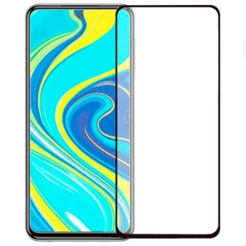 5D aizsargstikls Xiaomi Redmi Note 9 Pro / 9s / Max, melns pilna pārklājuma (Tempered Glass)