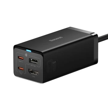 Baseus GaN5 Pro HUB 67W lādētājs ar HDMI un USB-C kabeli, melns