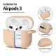 Aizsargmaciņš Tech-Protect Silicone Hook Apple AirPods 3 austiņām ar karabīni, bēšs