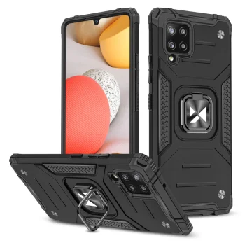 Wozinsky Ring Armor vāciņš priekš Samsung Galaxy A42 5G ar gredzenu un statīvu, melns