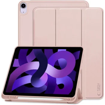 Tech-Protect iPad Air 10.9 (2020/2022) / 11 (2024) atverams vāciņš maciņš grāmatiņa SmartCase Pen, rozā