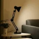 Regulējama melna galda lampa E27
