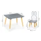 Ecotoys WH141 bērnu galds ar 2 krēsliem, zaķīšu motīvs