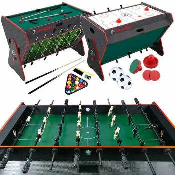 Multifunkcionāls Spēļu Galds 3-in-1 Carruzzo XL Futbols Biljards Gaisa Hokejs