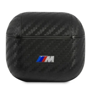 BMW PU Carbon M Collection maciņš AirPods 3 austiņām, melns