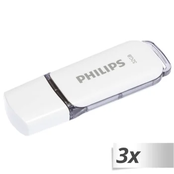 USB zibatmiņa Philips Snow Edition 32 GB USB 2.0, 3 gab., pelēka