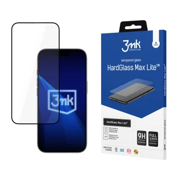 3mk HardGlass Max Lite aizsargstikls iPhone 17 Pro Max Melns
