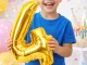 Folijas balons cipars 4 dzimšanas dienas ballītei 66 cm, zelta