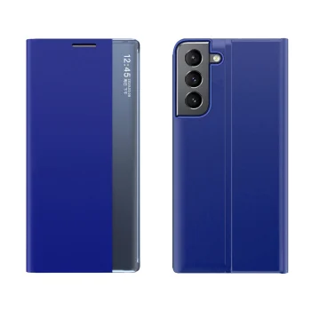 Atverams vāciņš Samsung Galaxy S23 New Sleep Case ar statīvu, zils