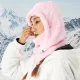 Slēpošanas balaklava Qunature Arctic Velvet, izmērs L, rozā