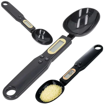 Digitālie virtuves karotes svari līdz 500 g, 0.1 g, ar LCD displeju, melni