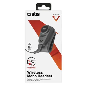 SBS TEEARSETMONOMOTOBTK mono bezvadu austiņu komplekts motocikla ķiverei - melns