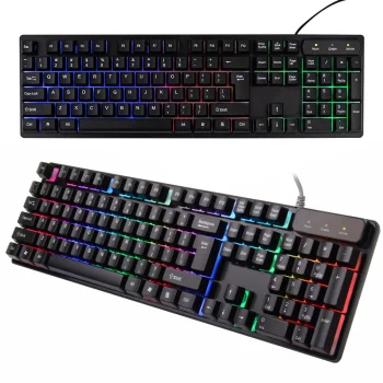 Spēļu tastatūra ar LED apgaismojumu, melna
