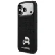 Karl Lagerfeld Rhinestones Karl&Choupette Pin vāciņš iPhone 17 Pro Max, melns