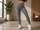 Sieviešu sporta legingi ar augsto jostasvietu un push-up efektu, pelēki, S/M