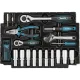 Makita E-11542 mehāniķa instrumentu komplekts, 87 gab. MAKPAC koferī