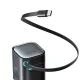 Joyroom JR-TCL02 65W GaN USB-A un USB-C lādētājs ar iebūvētu kabeli - melns
