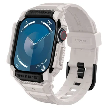 Spigen Rugged Armor Pro siksniņa ar korpusu Apple Watch 10 (46 mm), bēša