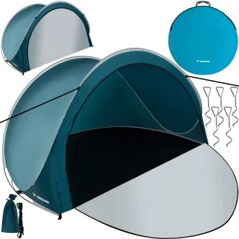 Trizand 21267 pašuzceļamā pludmales telts 200x120x110cm, zila/balta