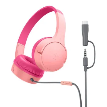 Belkin SoundForm Mini bērnu austiņas ar vadu, rozā