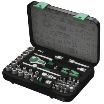 Wera 8100 SA 2 Zyklop Speed sprūdrata un muciņu komplekts 1/4", 42 gab.