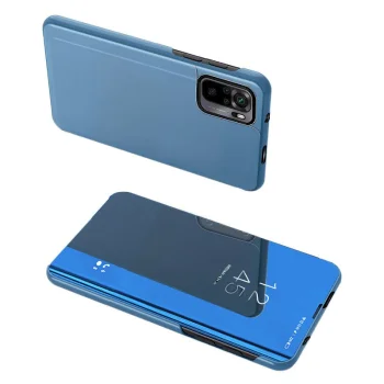 Atverams vāciņš Clear View Case Poco M4 Pro 5G ar statīva funkciju, zils