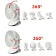 Ruhhy 00025566 bezvadu ventilators ar klipsi, 1200mAh, balts