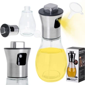 Eļļas smidzinātājs ar dozatoru, 200 ml stikla pudele