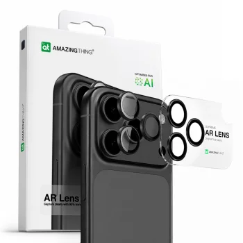 AmazingThing iPhone 17 Pro / 17 Pro Max kameras aizsargstikls, pelēks