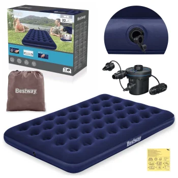 Piepūšamais matracis Bestway 67287, 191 x 137 x 22 cm, ar elektrisko sūkni