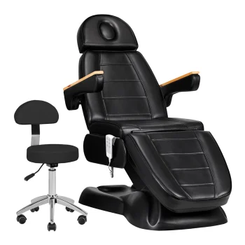 Elektriskais kosmetoloģijas krēsls Sillon Lux 273B ar tabureti AM-304, melns