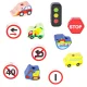 Koka klucīši vēršanai - Transportlīdzekļi un ceļa zīmes, KX2938