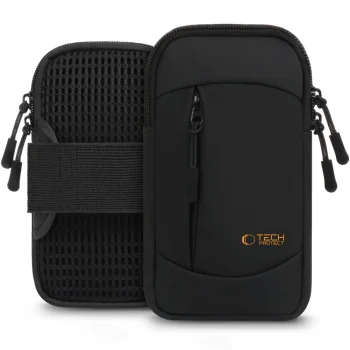 Sporta aproce telefonam Tech-Protect M6 līdz 6.9", melna un oranža