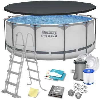 Bestway 56420 karkasa baseins ar sūkni un piederumiem, 366 x 122 cm