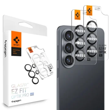 Spigen Glas.Tr Ez Fit Optik Pro kameras aizsargstikls Samsung Galaxy S26+, melns (2 gab.)