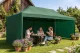 Plonos dārza paviljons ar 3 sienām 3x6m, zaļš (PRECE AR DEFEKTU)