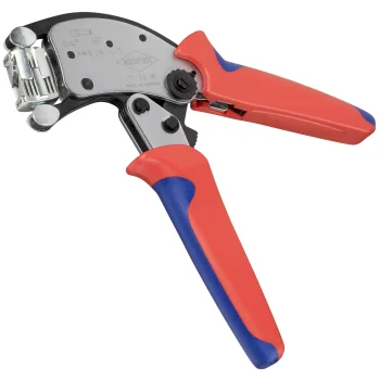 Knaibles vadu uzgaļu gofrēšanai KNIPEX Twistor 16 97 53 18, 200 mm, sarkana/zila