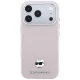 Karl Lagerfeld Grained Choupette Head Metal MagSafe vāciņš iPhone 17/18 Pro Max, rozā