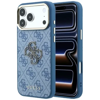 Guess 4G & Big Resin Logo vāciņš priekš iPhone 17 Pro / 18 Pro, gaiši zils