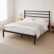 ModernHome metāla gultas rāmis ar līstēm 135x190 cm, melns