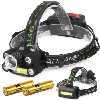 Uzlādējams pieres lukturis Bailong T63 ar 5x LED, COB un CREE XM-L T6