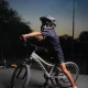 Rockbros TT-32SBTG-S bērnu velo ķivere ar noņemamu zoda sargu, S izmērs, pelēka