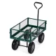 Dārza transporta rati ar atveramām malām, 200 kg, pumpējami riteņi, MultiGarden, zaļi