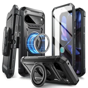 Google Pixel 9 / 9 Pro Supcase UB Pro Mag MagSafe Hard Case Cover, Black | Telefona Maciņš Vāciņš Apvalks Bampers